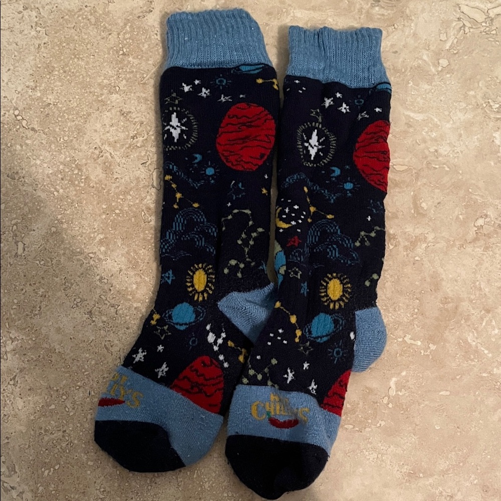 Kids wool Space-Themed Socks for skiing or winter activities